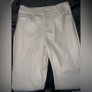 Women's Cream leather pants
